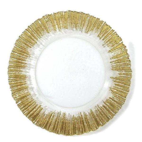 Jiallo Jiallo 31113 Sunburst Charger Plates; Gold - Set of 4 31113